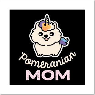 Pomeranian Mom Unicorn Dog Owner Retro Dog Mother Posters and Art